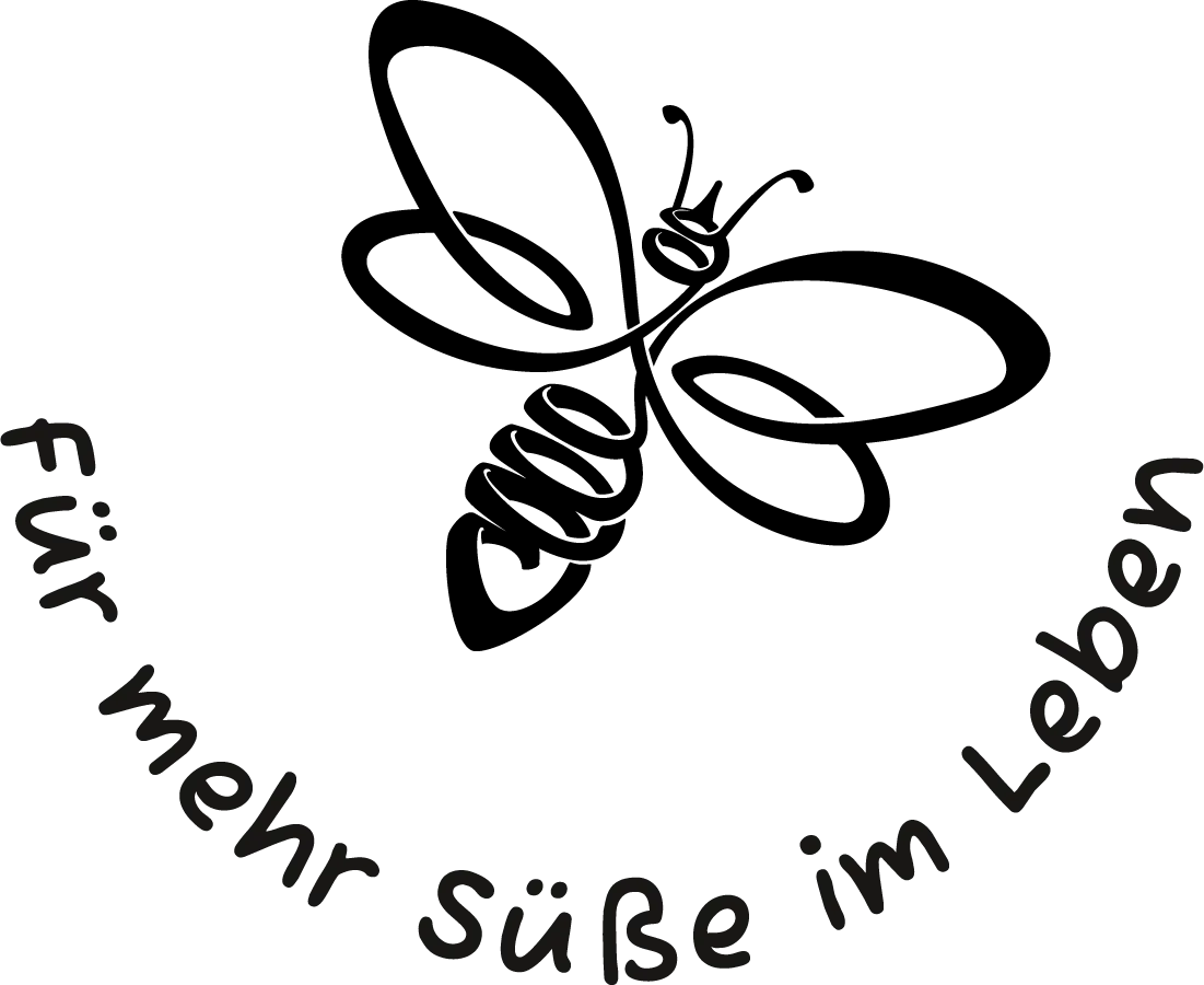 Bienengrafik mit Spruch Für mehr Süße im Leben